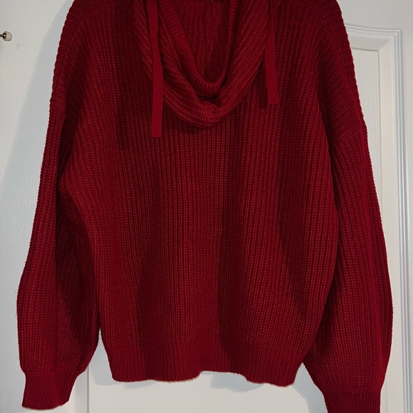 Pre Loved Plus Size Red Hooded Sweater W Drawstring Size 22/24 Great Cond - Picture 2 of 6